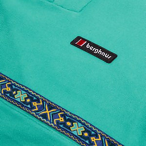 Women's Oversized Aztec Half-zip Fleece - Turquoise