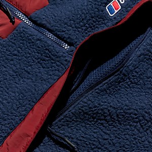 Unisex Urban Oversized Smock Fleece - Dark Blue/Dark Red