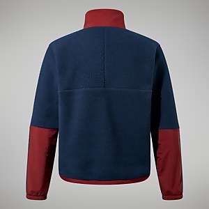 Unisex Urban Oversized Smock Fleece - Dark Blue/Dark Red