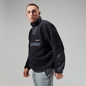 Unisex Urban Oversized Smock Fleece - Black/Grey