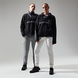 Unisex Urban Oversized Smock Fleece - Black/Grey