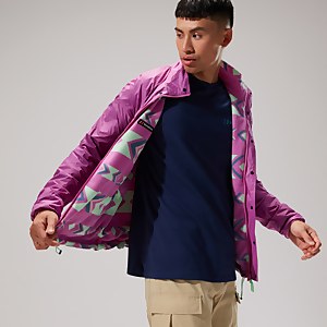 Unisex Reverse Wind Full-zip Fleece - Purple/Turquoise