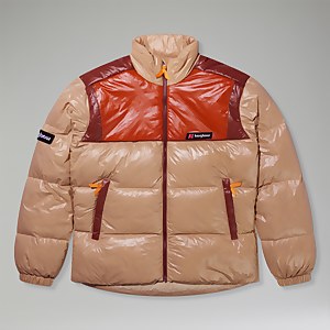 Unisex Blockback Down Jackets - Light Brown/Brown