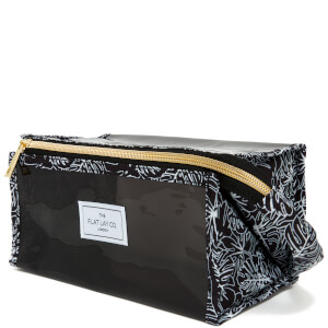 The Flat Lay Co. Open Flat Makeup Jelly Box Bag - Black Tropical