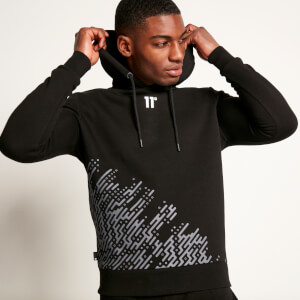 11 Degrees Placement Circuit Print Pullover Hoodie – Black