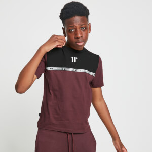 11 Degrees Taped T-Shirt – Mulled Red/Black