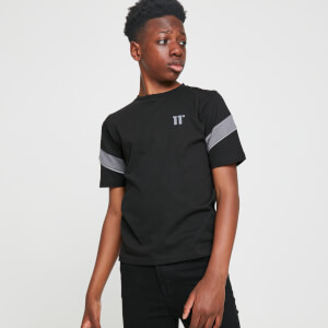 11 Degrees Panelled Tape T-Shirt – Black/Charcoal