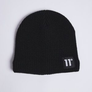 Strick-Beanie – schwarz