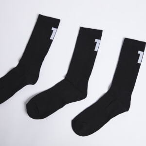 11 Degrees 3 Pack Back Logo Socks - Black/Black/Black