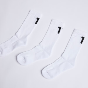 3 Pack Back Logo Socks – White/White/White