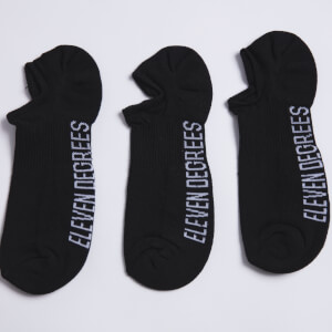 3 Pack Text Graphic Trainer Liner Socks – Black/Black/Black
