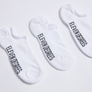 Pack de 3 calcetines con texto gráfico – Blanco/Blanco/Blanco