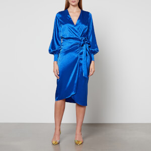 Satin jacquard wrap dress 2025