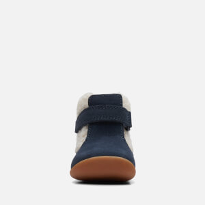 Clarks Toddlers Roamer Moon Suede and Faux Fur Boots Allsole