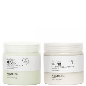 NatureLab TOKYO Perfect Shine Clarifying Scalp Scrub and Perfect Repair Masque Bundle