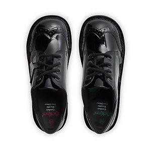 Youth Womens Kick Lo Brogue Patent Leather Black