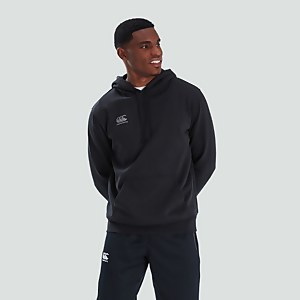 MENS FLEECE HOODY BLACK/GREY - XS