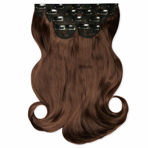 LullaBellz Super Thick 16" 5 Piece Blow Dry Wavy Clip In Extensions Choc Brown