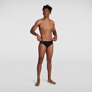 Slip de bain Homme Tech Panel 7 cm noir/orange - 32