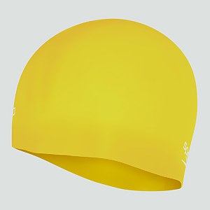 Einfache Geformte Silikon-Badekappe Gelb für Erwachsene - ONE SIZE