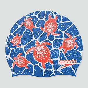 Bonnet Junior Printed Silicone bleu/blanc