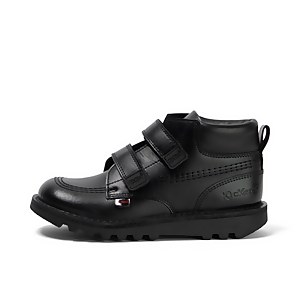 Junior Boys Kick Hi Roll Leather Black - 1