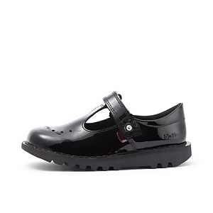 Junior Girls Kick T Bar Bloom Patent Leather Black - 13