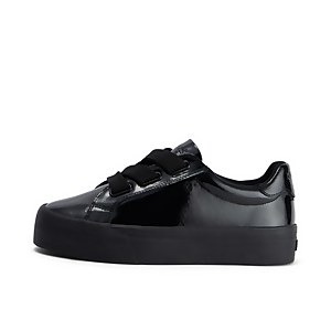 Youth Women Tovni Stack Lo Ribbon Patent Leather Black - 3