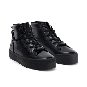 Youth Womens Tovni Hi Stack Chain Patent Leather Black
