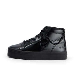 Youth Womens Tovni Hi Stack Chain Patent Leather Black - 4