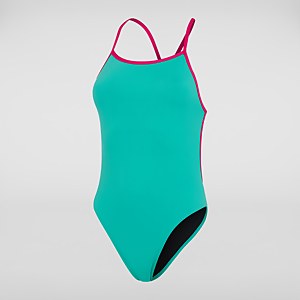 Women's Solid VBack Swimsuit Blue/Pink