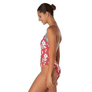 Women's Printed One Back One Piece Red