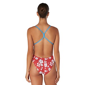 Women's Printed One Back One Piece Red