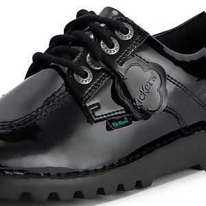 Adult Womens Kick Lo Leather Alternative Patent Leather Black
