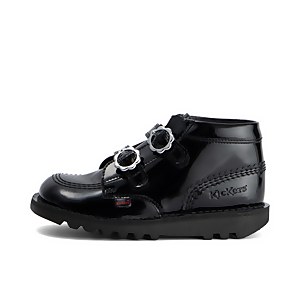 Junior Girls Kick Hi Bloom Patent Leather Black - 12.5