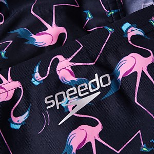 Slip de bain Homme Flamingo Flare Allover 5 cm bleu/rose