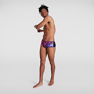 Men's Allover Digital 14cm Brief Black/Red - 40