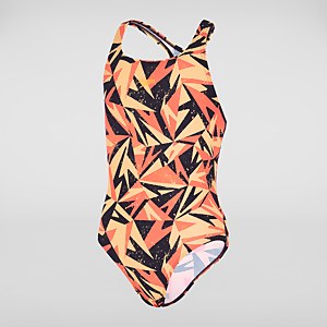 Girls' Hyper Boom Allover Medalist Swimsuit Navy/Red