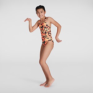 Girls' Hyper Boom Allover Medalist Swimsuit Navy/Red