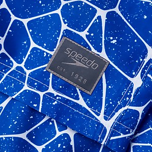 Men's Printed Leisure 16" Swim Shorts Blue/White