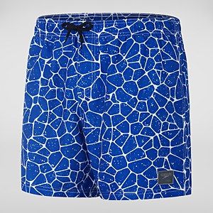 Men's Printed Leisure 16" Swim Shorts Blue/White
