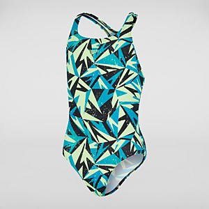Girls' Hyper Boom Allover Medalist Swimsuit Blue/Navy