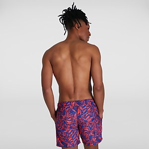 Men's Printed Leisure 16" Swim Shorts Blue/Red
