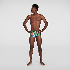 Slip de bain Homme Lucid Jungle Training 17 cm vert/bleu - 30