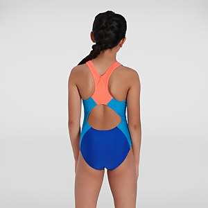 Girls' Colourblock Spiritback Swimsuit Blue/Red