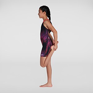 Girls' Fastskin Endurance+ Openback Kneeskin Black/Purple