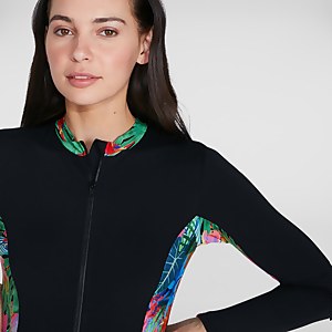 Maillot de bain Paddle Femme à manches longues noir/rose