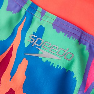 Women's Rainbow Wave Allover Tie-Back Swimsuit Red/Pink