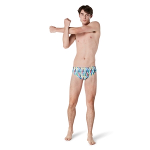 Men's Printed One Brief White