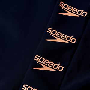Boom Logo Splice Muscleback Badeanzug Blau/Orange für Mädchen